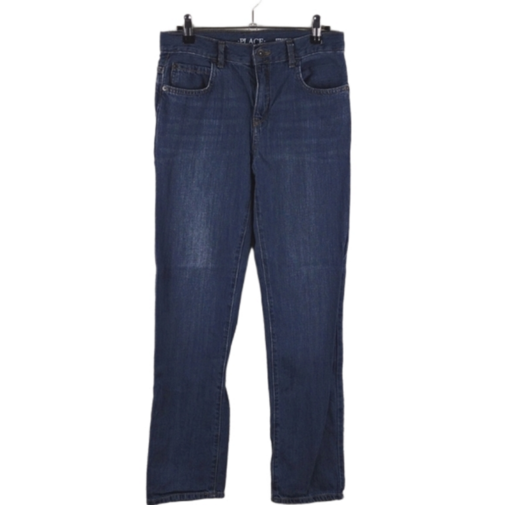 Place Children's Place Blue Medium Wash Five Pocket Mid Rise Straight Leg Jean